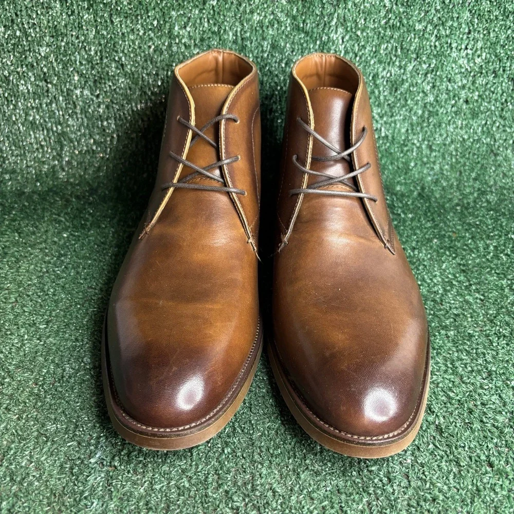 NEW Steve Madden Molcalm Leather Lace Up Dress Chukka Ankle Boots Brown Mens 13M